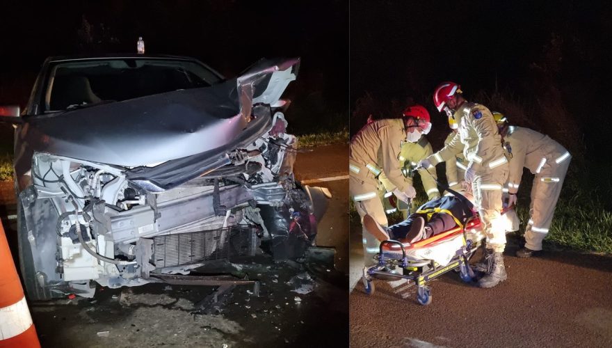 Grave batida frontal deixa seis vítimas na BR-277, em Cascavel