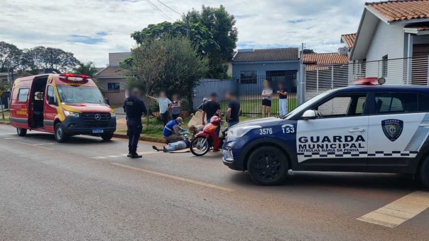 Motociclista sofre fratura ao atropelar cachorro no Cascavel Velho