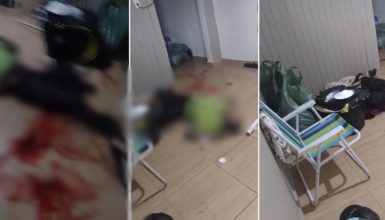 Imagem referente a Duplo homicídio: Imagens fortes mostram cenário de guerra onde homens foram mortos a tiros