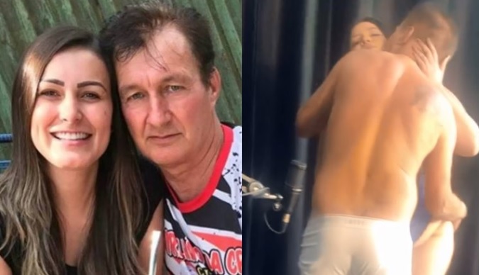 Que isso! De cueca, pai de Andressa Urach agarra mulher em podcast