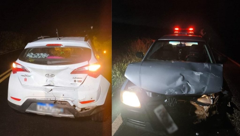Pedestre parado no meio da rodovia causa acidente entre carros na PR-491