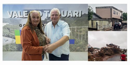 Um ano após enchentes, gaúchos celebram conquista de novas casas Imagem referente a Um ano após enchentes, gaúchos celebram conquista de novas casas