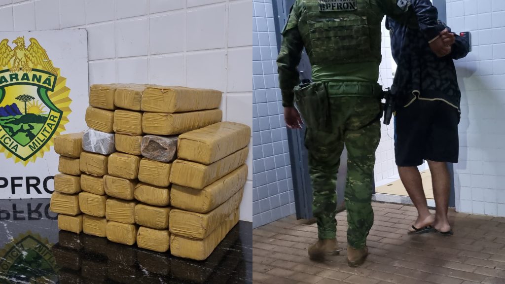 Ação conjunta da PF e BPFron detém jovem com quase 20 kg de maconha em ônibus intermunicipal na BR-277