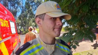 Oficial fala sobre atendimento de homem que caiu de 6 metros durante poda de árvore no Paulo Godoy