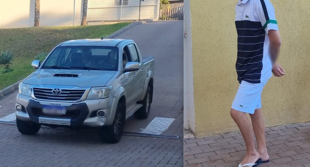 Jovem preso com caminhonete Hilux roubada é levado à 15ª SDP