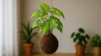 Singônio em kokedama: o toque tropical que combina com qualquer ambiente
