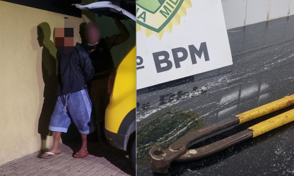 PM detém jovem suspeito de furtar porta de alumínio no Bairro Tropical