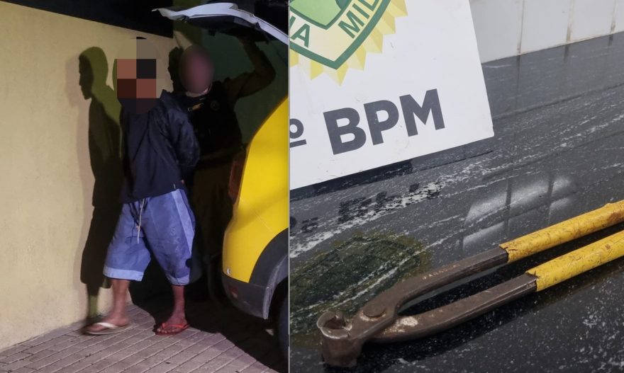 PM detém jovem suspeito de furtar porta de alumínio no Bairro Tropical