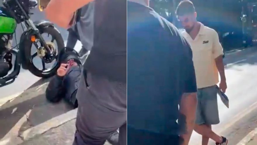 De Porsche, jogador Flaco López do Palmeiras se envolve em acidente com motoboy