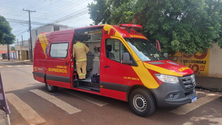 Jovem fica ferido ao cair de moto no Bairro Interlagos, em Cascavel