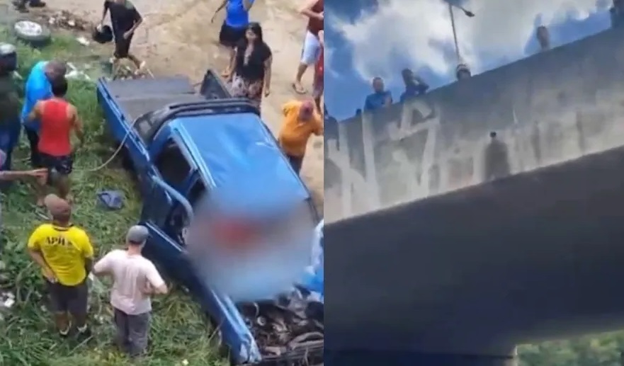 Detento de saidinha morre após carro ser alvejado e cair de viaduto