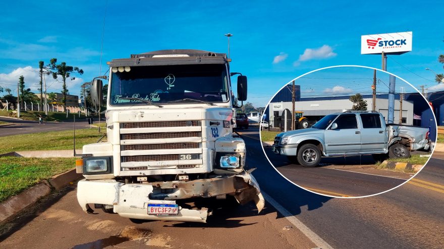 S10 avança Trevo da Portal e é atingida violentamente por carreta