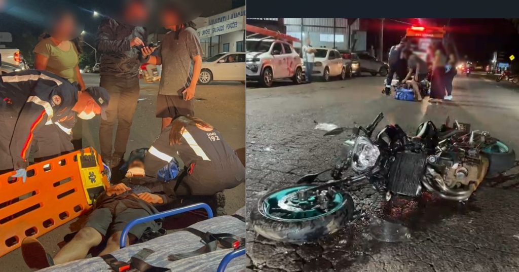 Forte batida deixa motociclista ferido no Bairro São Cristóvão