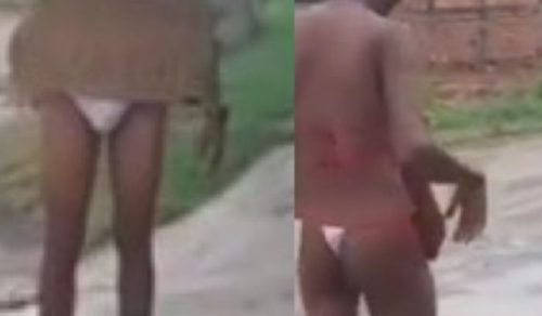 Homem suspeito de furto é forçado a desfilar na rua de fio dental Imagem referente a Homem suspeito de furto é forçado a desfilar na rua de fio dental