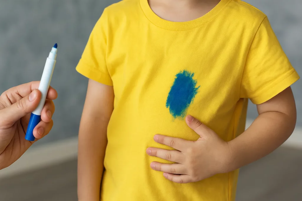 Veja 4 passos para tirar mancha de canetinha de roupa de criança