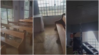 Temporal arranca telhado e inunda Paróquia Nossa Senhora Consolata