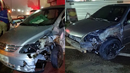 Colisão frontal entre Fox e Clio mobiliza Siate no Universitário Imagem referente a Colisão frontal entre Fox e Clio mobiliza Siate no Universitário