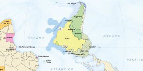 IBGE lança mapa-múndi invertido, com o Sul no topo Imagem referente a IBGE lança mapa-múndi invertido, com o Sul no topo