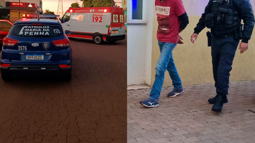 Homem é preso após agredir companheira em via pública no bairro Santa Felicidade