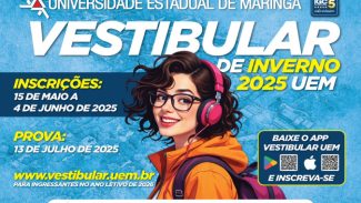 Inscrições para o Vestibular de Inverno da UEM começam nesta quinta; concurso terá 936 vagas