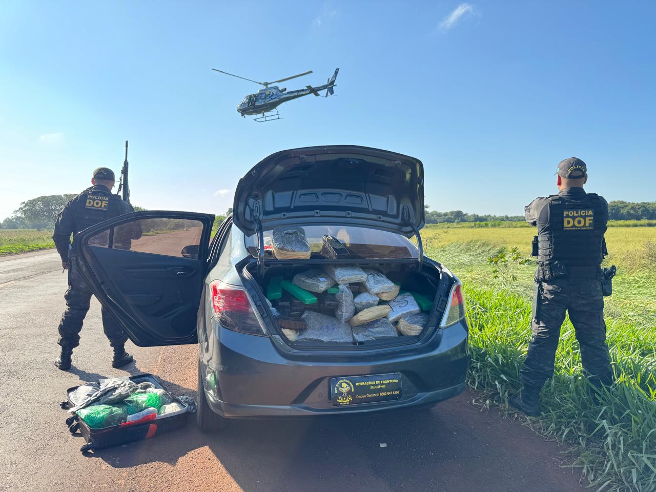 Operação conjunta entre DOF e Denarc do PR apreende mais de 300 quilos de drogas em Dourados
