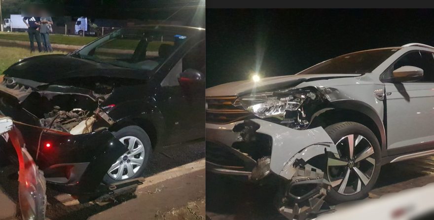 Nivus e Fiesta se envolvem em acidente no Trevo do Guarujá; PRF prende motorista por embriaguez