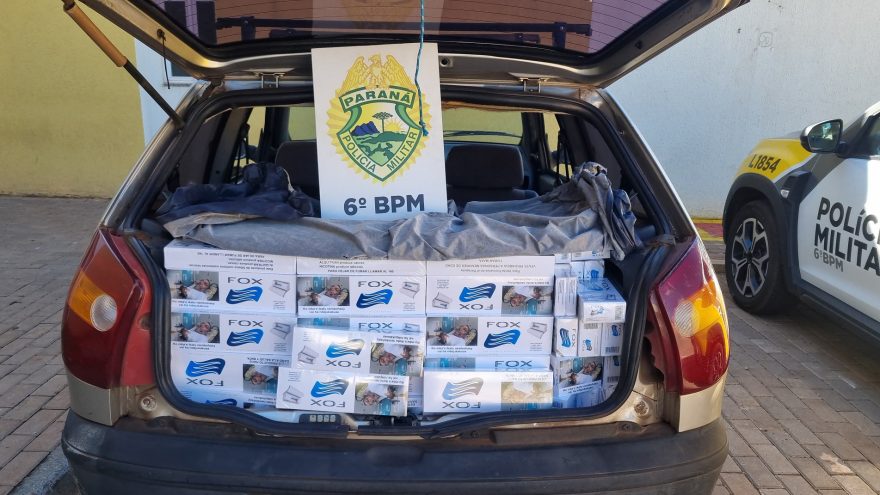 Palio carregado com cigarros é apreendido pela PM em Cascavel