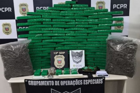 PCPR e GM prendem homem em flagrante com quase 100 quilos de drogas em Ponta Grossa Imagem referente a PCPR e GM prendem homem em flagrante com quase 100 quilos de drogas em Ponta Grossa