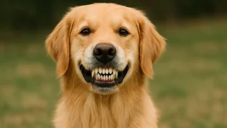 Cachorro mostrando os dentes mas sem rosnar: o que significa