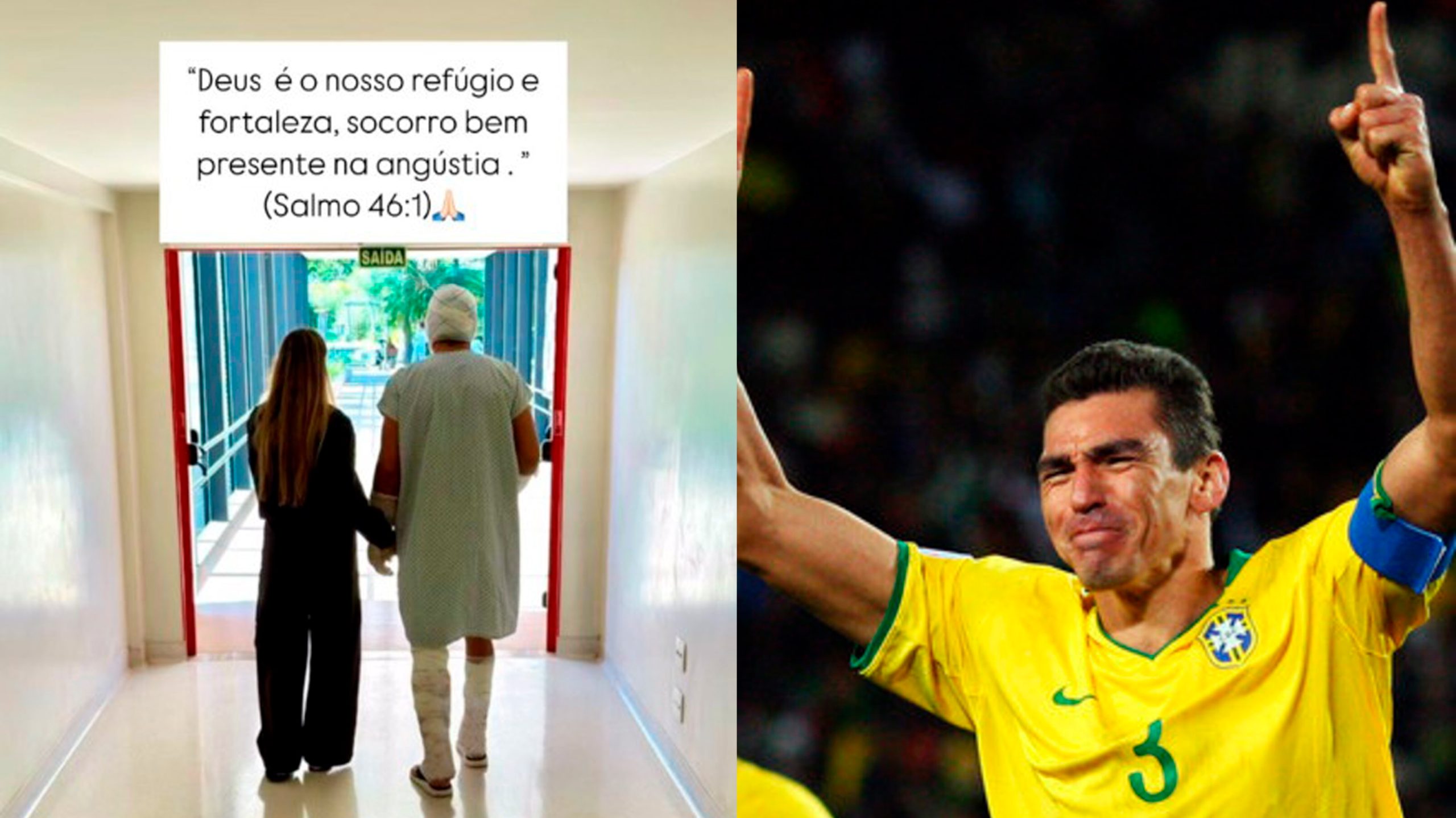 Ex-zagueiro Lúcio posta foto no hospital após explosão de lareira