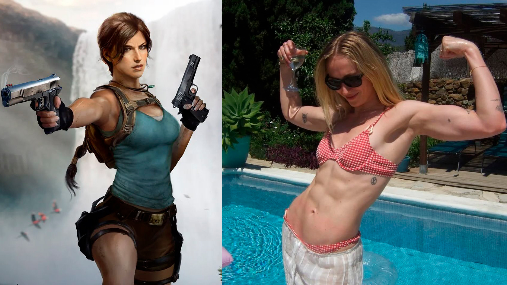 Sophie Turner impressiona com preparo físico para viver Lara Croft em Tomb Raider