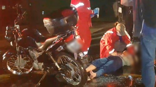 Colisão entre carro e moto deixa mulher ferida no Bairro Tropical