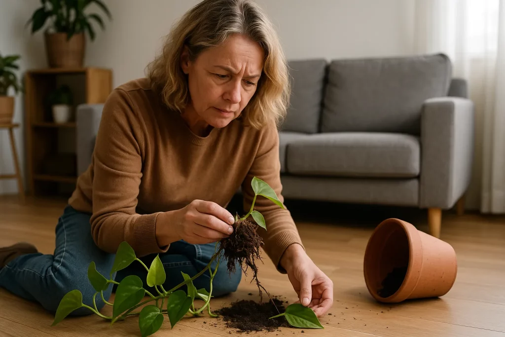 Sua planta caiu no chão? Veja como recuperar a raiz quebrada