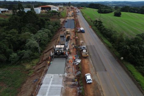 Duplicação em concreto da PRC-466 em Guarapuava chega a 24,28% de execução Imagem referente a Duplicação em concreto da PRC-466 em Guarapuava chega a 24,28% de execução