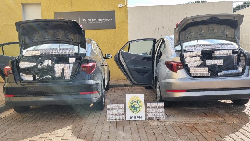 Cascavel: Dois veículos HB20 são apreendidos carregados com cigarros