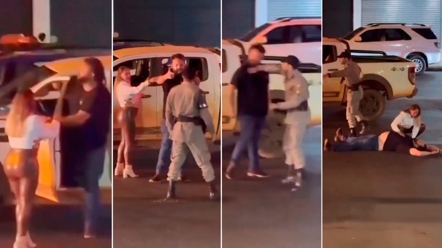 Motorista avança contra policial militar e é nocauteado durante abordagem