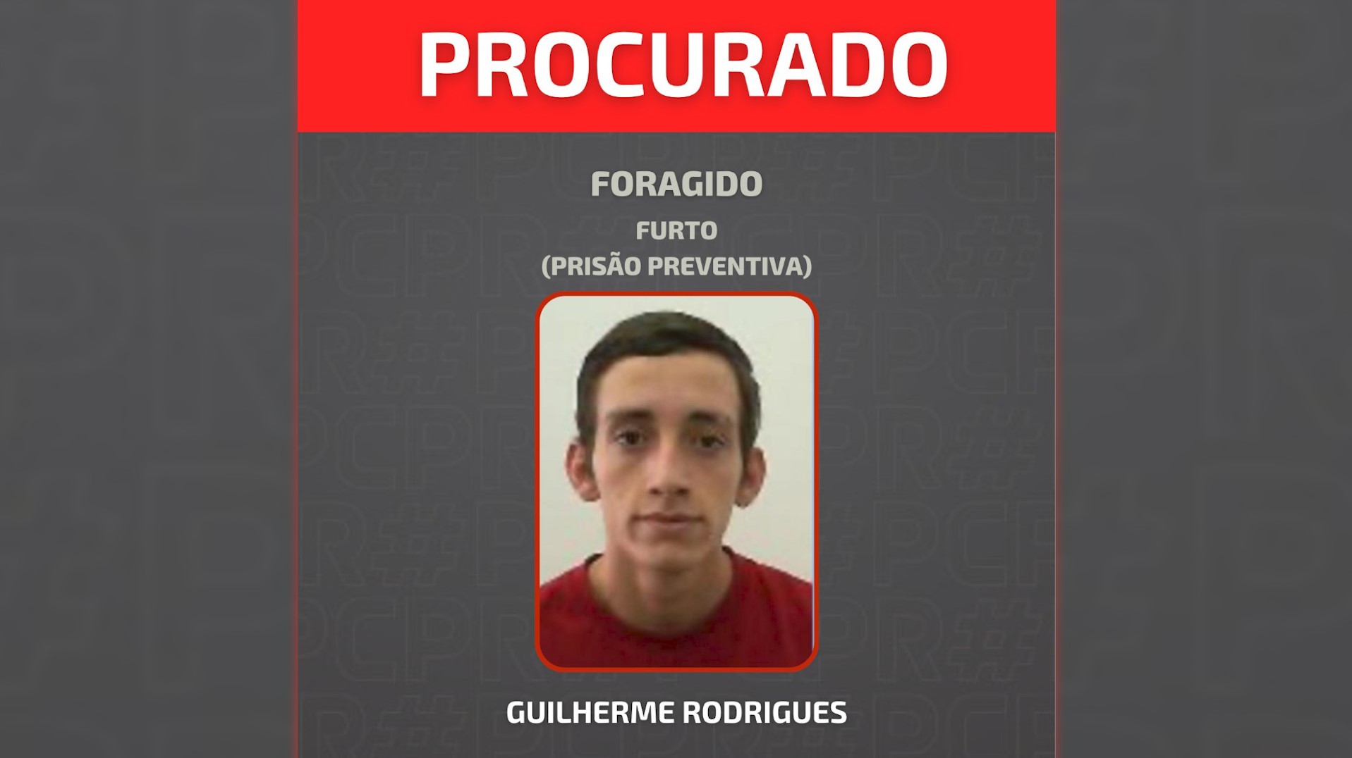 Polícia Civil divulga nome e foto de foragido com prisão preventiva decretada por furto em Cascavel