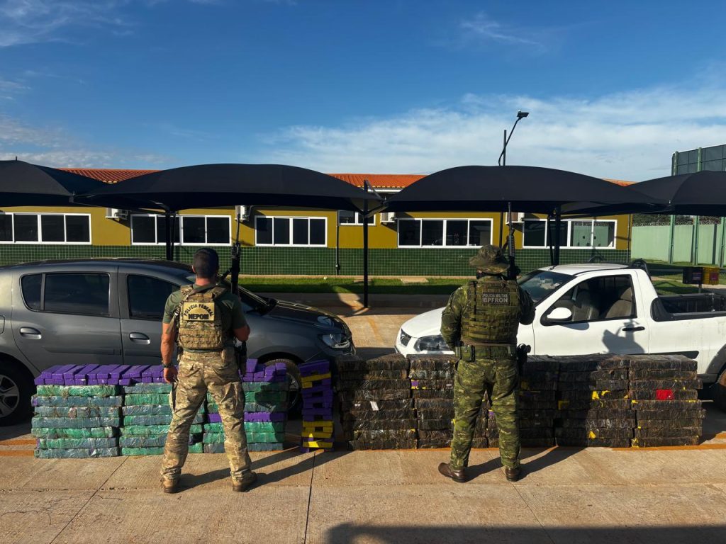 PF e BPFron apreendem quase 800 kg de maconha em Cafezal do Sul