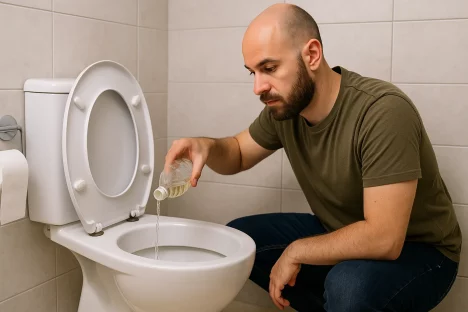 Vinagre no vaso sanitário: o truque que limpa da noite para manhã sem esfregar Imagem referente a Vinagre no vaso sanitário: o truque que limpa da noite para manhã sem esfregar