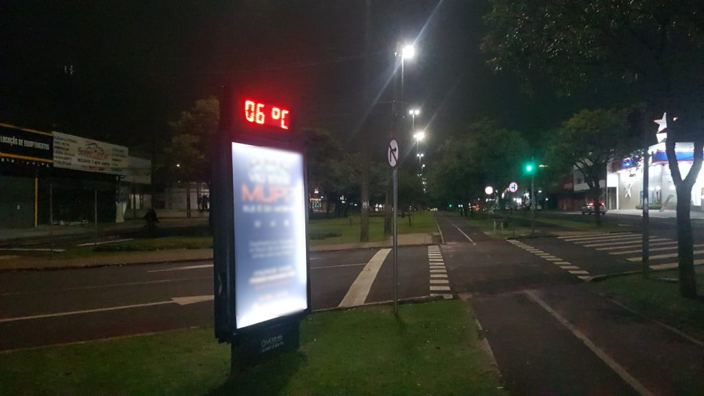 Frio de trincar os dentes esvazia ruas e ciclovias em Cascavel