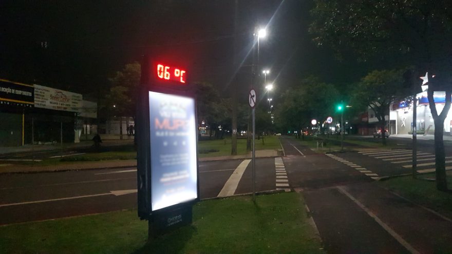 Frio de trincar os dentes esvazia ruas e ciclovias em Cascavel