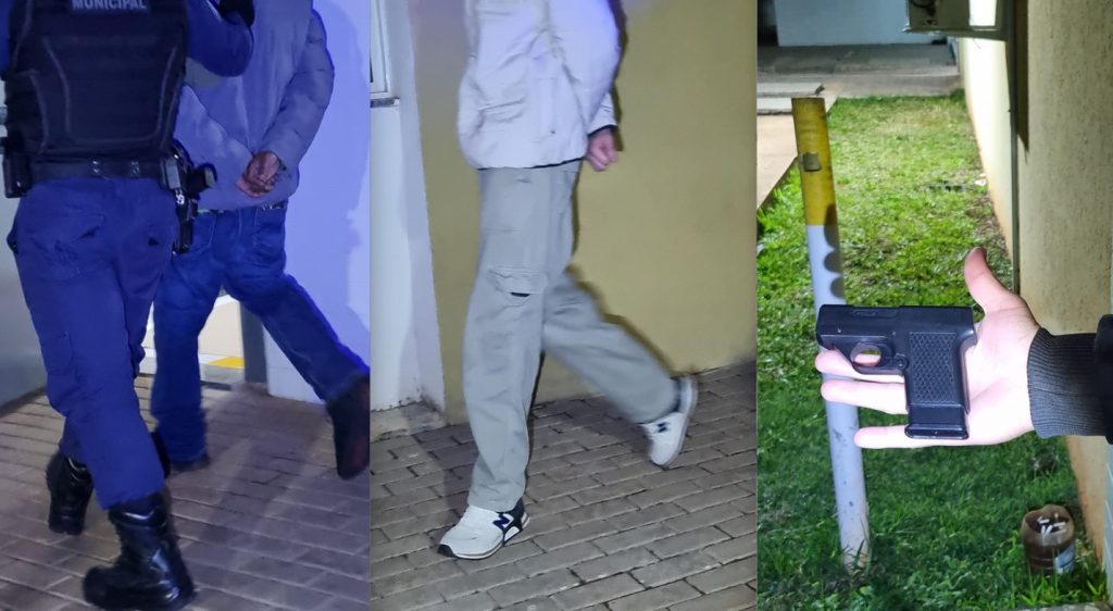 ROMU apreende simulacro, pinos para acondicionar drogas e encaminha dupla à delegacia
