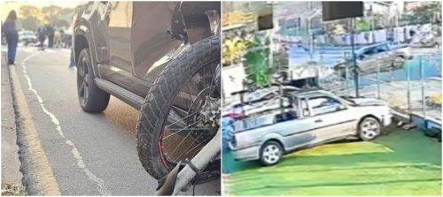 Tragédia no trânsito: motociclista não resiste após colisão com caminhonete; veja vídeo Imagem referente a Tragédia no trânsito: motociclista não resiste após colisão com caminhonete; veja vídeo