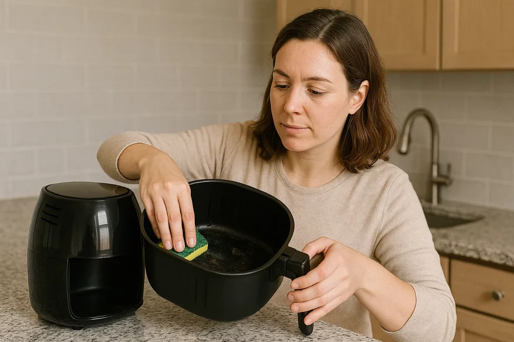 A mistura poderosa que tira gordura da air fryer em segundos