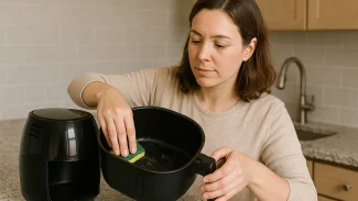 A mistura poderosa que tira gordura da air fryer em segundos