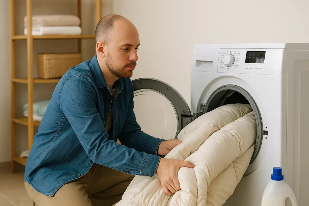 Como lavar edredom em casa sem sobrecarregar a máquina nem deixar cheiro ruim