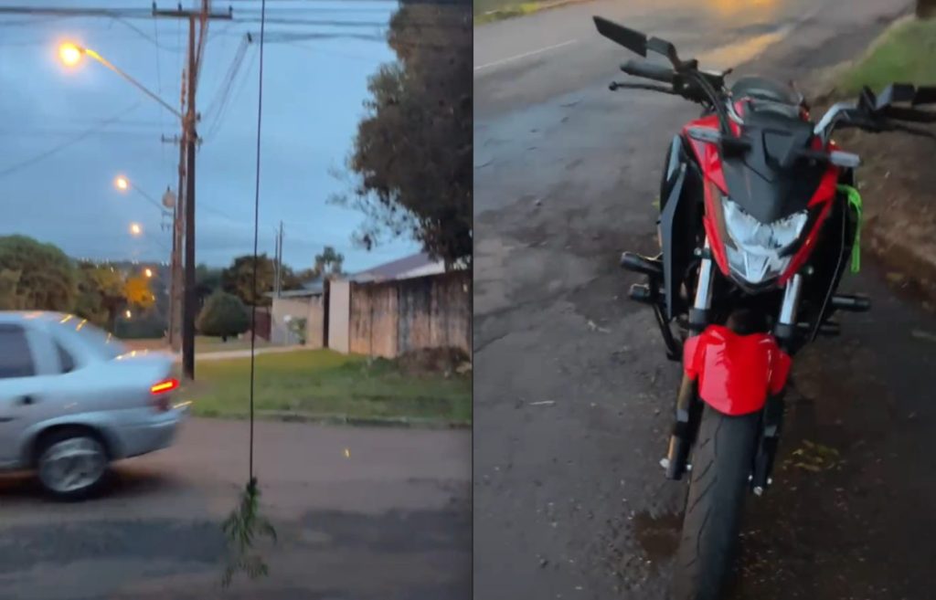 Cabo solto quase provoca a queda de motociclista no Bairro Turisparque