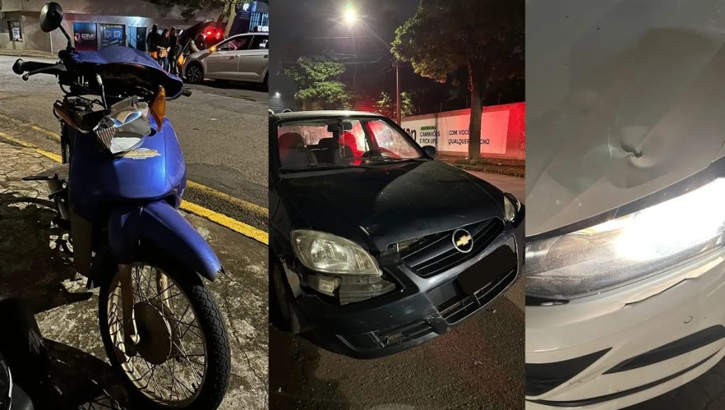 Motociclista fica ferida após colisão entre três veículos em Apucarana