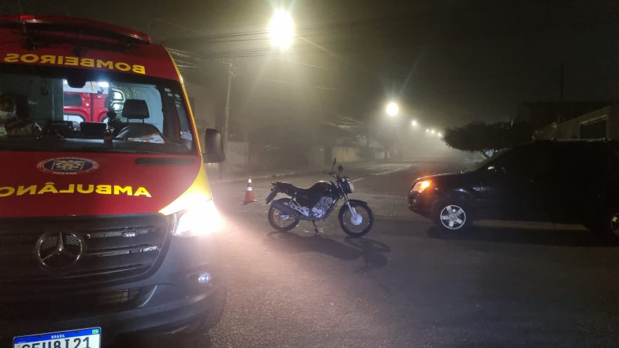 Dois ficam feridos após motociclista tentar evitar batida com SUV no bairro Alto Alegre