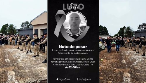 Salva de tiros marca despedida ao tenente Luciano Alves Imagem referente a Salva de tiros marca despedida ao tenente Luciano Alves